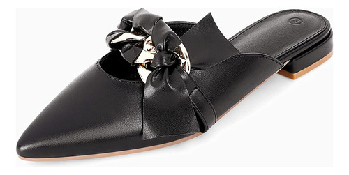 Mocasines Mules Flats Sin Espalda Para Mujer Con Punta P [u]