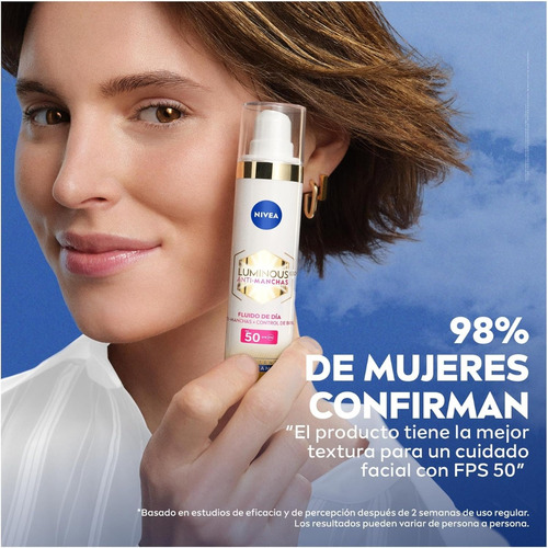 Nivea Fluido Facial Luminous630 Fps50 Antimanchas 40ml Todo Tipo De Piel Día/noche