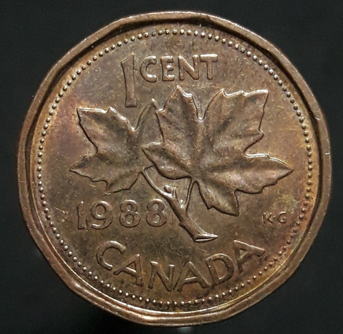 Moneda Canada 1 Cent 1988 ( Canto 12 Lados ) 