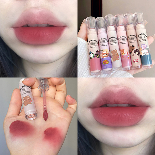 Lipgloss Milk Tea Mud Velvet Mist Peach Powder Matte Color G