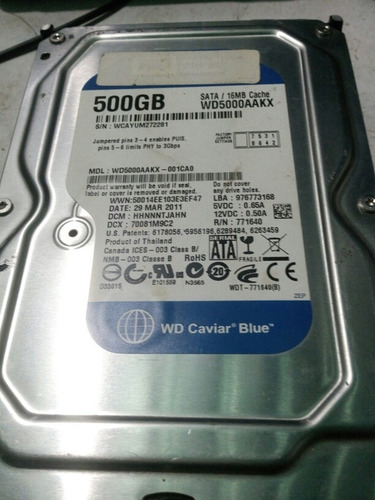 Imagen 3 de 3 de Disco Duro Pc 500gb