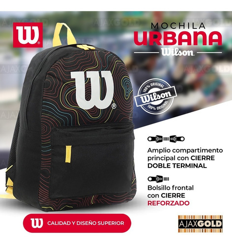 Imagen 4 de 10 de Mochila Wilson Porta Notebook Urbana Deportes Gym Reforzada