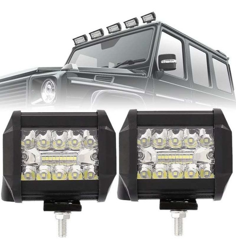 X2 Barra Focos Neblineros Led 60w Blanco Expansion Auto Moto