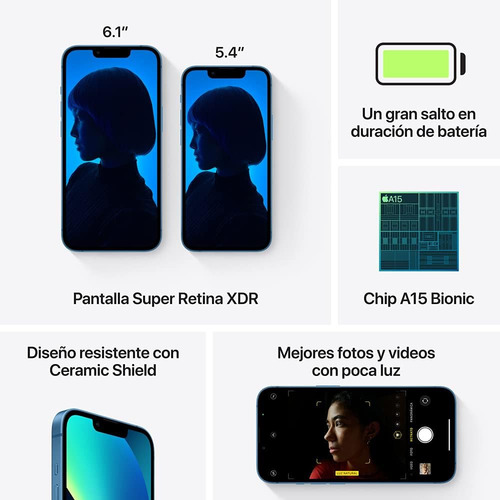 Apple iPhone 13 Azul Cielo (128 Gb) Msi (Reacondicionado)