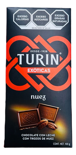 Turin Exoticas Nuez Barra 100g Chocolate Con Leche