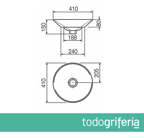 Bacha De Baño Tori Ferrum Y Griferia Fv Puelo Cromo