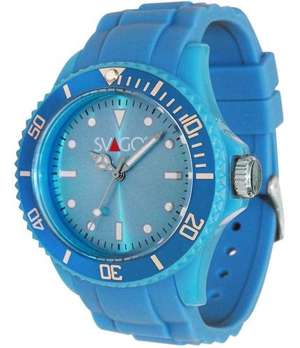 Reloj Análogo Bisel Giratorio Resistente A 5 Atm Azul Turque