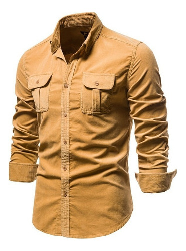 Gift Men's Casual Slim Cotton Velvet Shirt