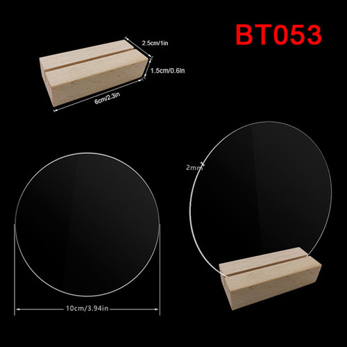 L (bt055) Soporte Para Letreros De Mesa Con Base De Madera