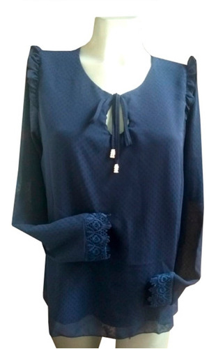 Blusa Dama En Chifon Corrugado. Confeccion Nacional