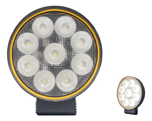 2 Faros Led Redondo 9 Cree Led 27w  Blanco Reversero