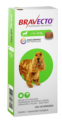 Bravecto Antipulgas E Carrapatos Cães De 10 A 20kg + Brinde