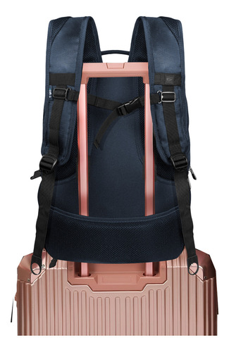 Mochila T-go Ab339 Portanotebook Capacidad Grande 40 Litros Color Azul Diseño de la tela Lisa