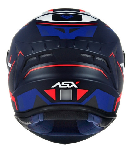Capacete  Asx Draken Wind Azul Vermelho Fosco Tamanho do capacete 64-XXL