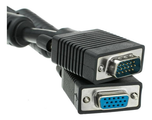 Cable Vga 20mts Extension Macho Hembra Monitor Doble Ferrita