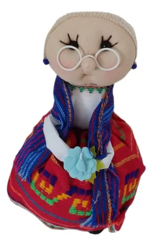 Abuela Muñeca Trapo Hecha Mano Abuelito Artesanía Mexicana