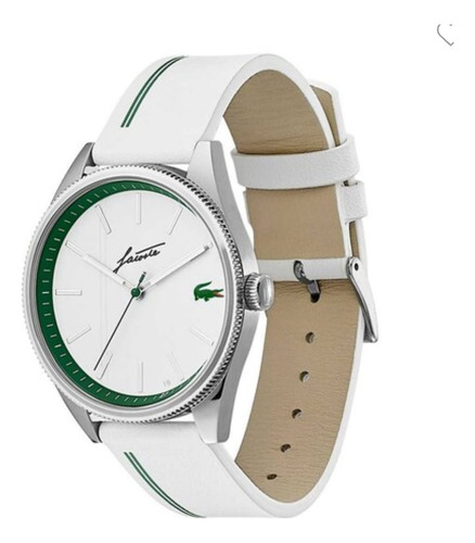 Reloj Lacoste 2011050 Hombre Piel Color Blanco 42 Mm