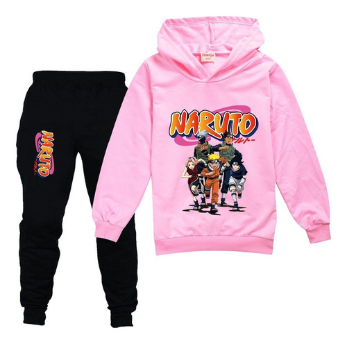 Naruto Conjunto De Chándal Con Capucha Y Pantalón Para Niños