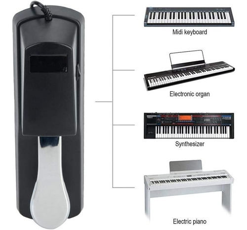 Imagen 3 de 8 de Pedal Sustain Universal Teclado Polaridad Piano Música