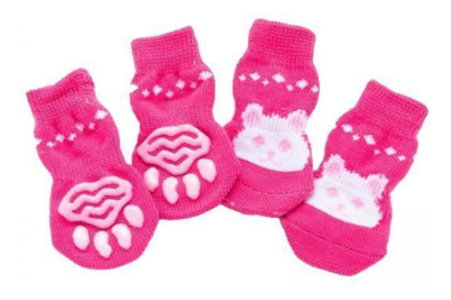 4 X 4 Cute Pet Cat Puppy Dog Calcetines Antideslizante