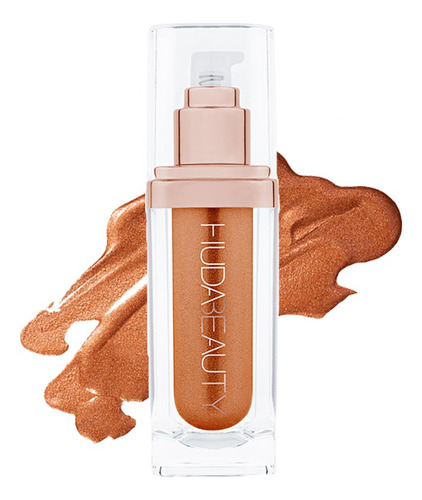 Iluminador Huda Beauty Over Body Highlighter N.y.m.p.h. Líquido Tono Aurora - Un Cálido Brillo Cobrizo Con Ricas Perlas Doradas