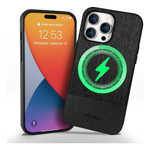 Funda Magnetica Negra Para iPhone 14 Max Proxa 