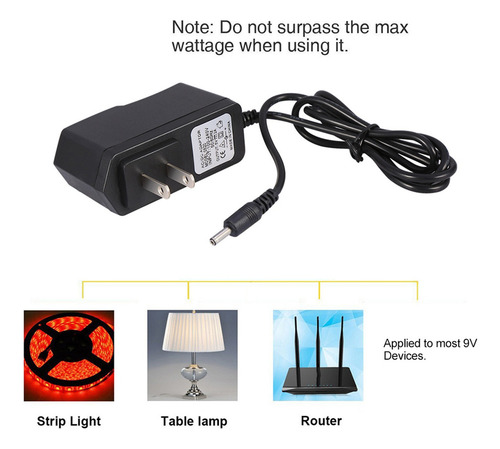 Jj Adaptador De Corriente De Cargador De Pared Dc 9v 1a