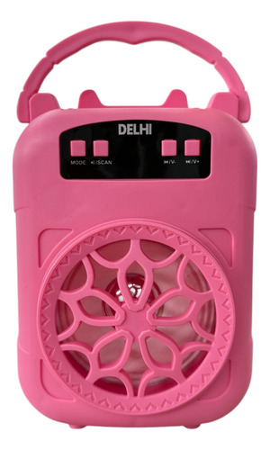 Parlante Portatil Delhi Inalambrico Bluetooth 500w 3 PuLG Color Rosa