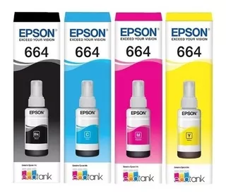 Kit 4x Tinta Para Uso Epson L355 L365 L375 L395 L380 L200