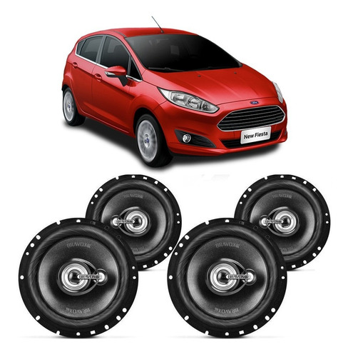 Kit Alto Falante Ford New Fiesta 2011 A 2014 Bravox 240w Rms