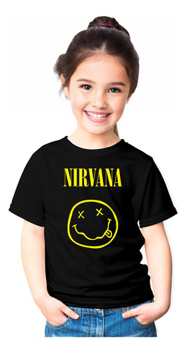 Polera Banda Rock Nirvana 100% Algodon Niñas Niños