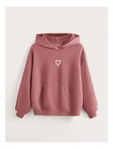 Comprar Adolescentes Capucha Con Estampado De Corazón Con Bolsillo D