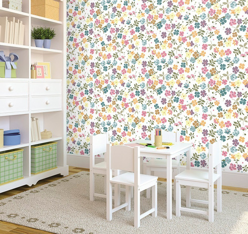 Imagem 2 de 2 de Papel De Parede Vinílico Premium Lavável Florido Floral 156