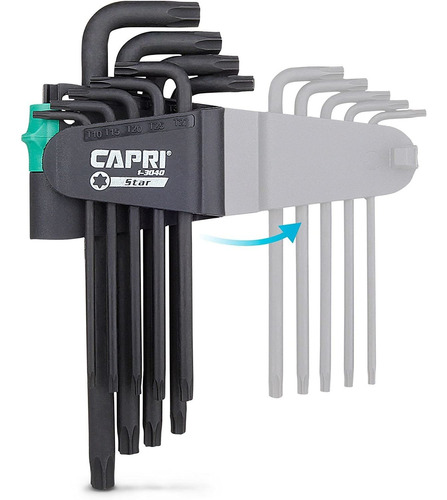 Capri Tools - Juego De Llaves Torx (brazo Largo, Acero S2)