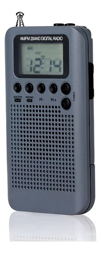 Radio Estéreo De Bolsillo Digital Portátil Con Hora De Banda Color A