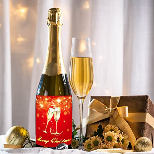 Etiquetas Adhesivas Para Botellas De Vino Navideñas En Lámin
