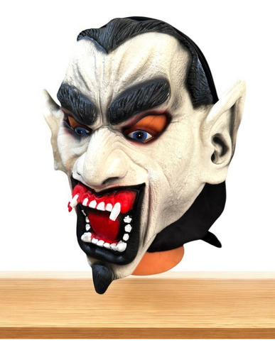 Fantasia Máscara Vampiro De Látex Raivoso Com Capuz P/ Festa