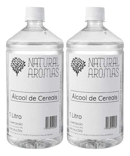 Álcool De Cereais - Kit 2 Litros 100% Puro
