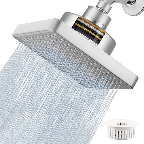 Losaitini Cabezal De Ducha Con Filtro De Ducha De 20 Etapas Giratorio 360 Grados Fabricado En Material Abs De Alta Calidad Resistente Y Duradero Ducha Y Filtro 2 En 1 Apto Para Baño, Hotel, Dormitorio