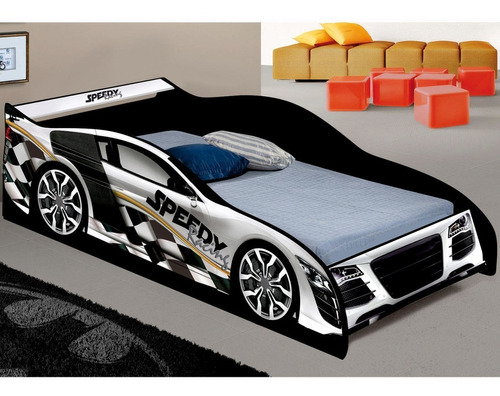 Cama Infantil Com Proteção Lateral Carro Speed J&a C