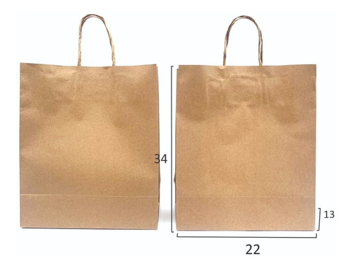 Sacola De Papel Kraft Grande Para Embalagens 110g - 50unid