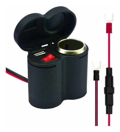 Cargador Usb Y Encendedor De Cigarros, Para Moto 12volt