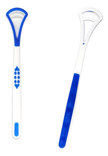 Raspador De Lengua Higiene Bienestar Yoga Plastico Goma X10 Azul Pack X10 Unidades