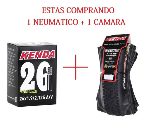 Pack Neumatico 26 + Camara Kenda Small Block Eight Kevlar 