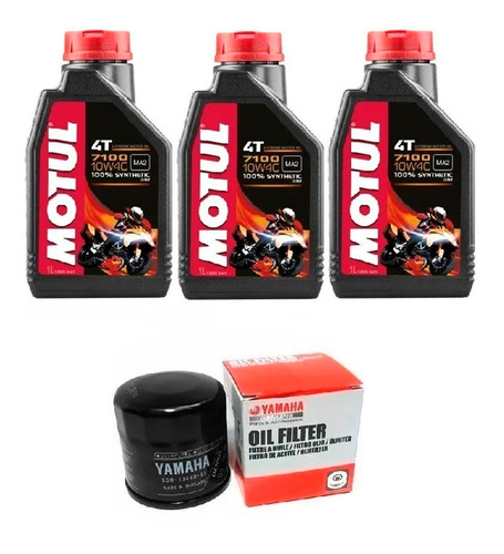 Kit Service Filtro Aceite + Motul 7100 Yamaha Mt 03 R3 - Fas