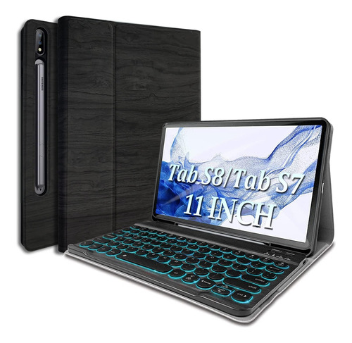 Funda Teclado Real-eagle Galaxy Tab S7 11 Inalambrico Negro