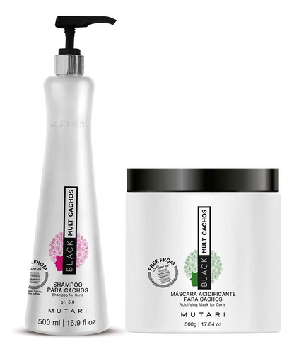 Kit Shampoo + Máscara Black Mult Cachos Mutari