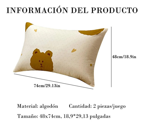 2 Fundas De Almohada Protectoras De Algodón Para Niños