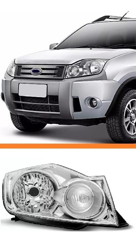 Farol Ecosport 2008 A 2012 Máscara Cromada  Esquerdo