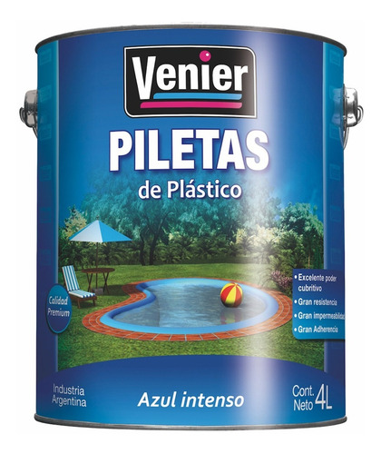 Imagen 1 de 9 de Pintura Pileta Fibra Y Plastico Venier 4lts